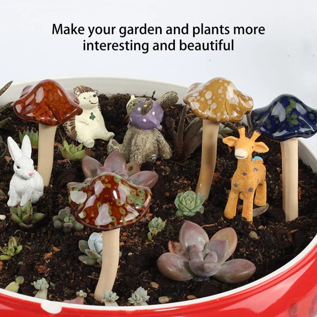 4Pcs Ceramic Garden Mushroom Ornaments – Realistic Waterproof Fairy Decorations - Image 5