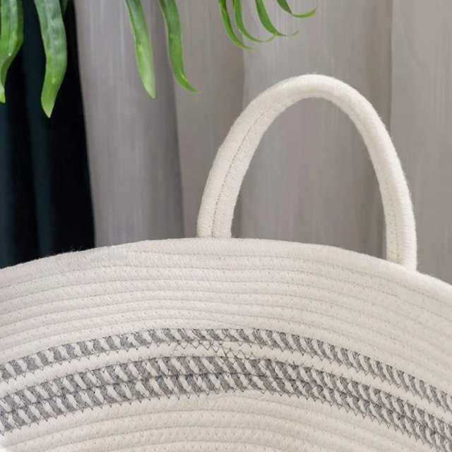 58L Large Cotton Rope Laundry Hamper - Image 5