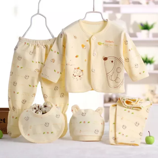 0-3 Months Baby Clothing Set - 5PCS Newborn Cotton Outfit for Boys & Girls - Image 5