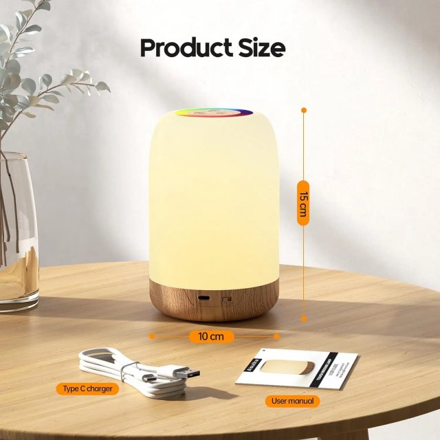 Touch Dimmable Bedside Lamp with 256 RGB Colors & Timer Function - Image 6