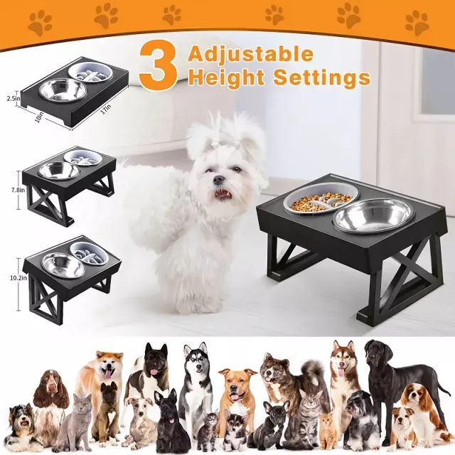 Adjustable Dog Elevated Bowls Stand - Image 3