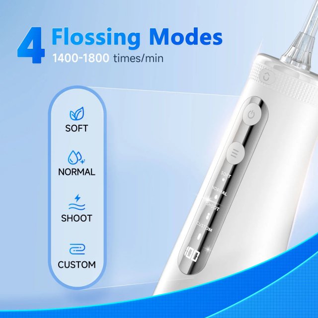 Portable Cordless Water Flosser with 4 Jet Tips, 4 Modes - Image 3