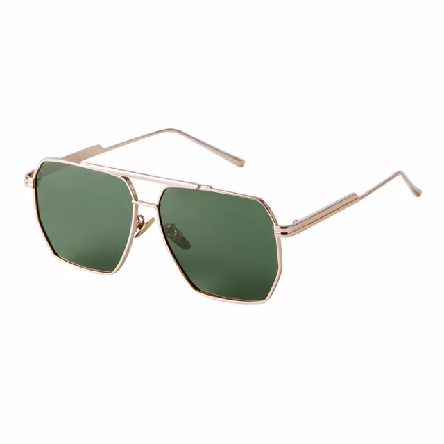 Retro Metal Oversized Polarized Square Sunglasses - Image 4