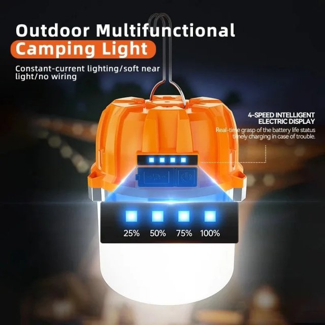 USB Rechargeable LED Camping Lantern with Built-in Battery - Image 4