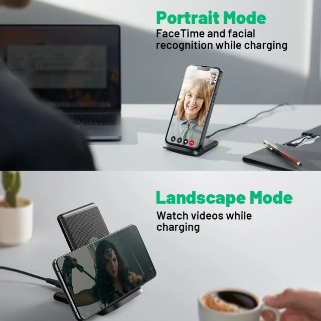 15W Wireless Fast Charging Stand for iPhone, Samsung, Google & More - Image 5