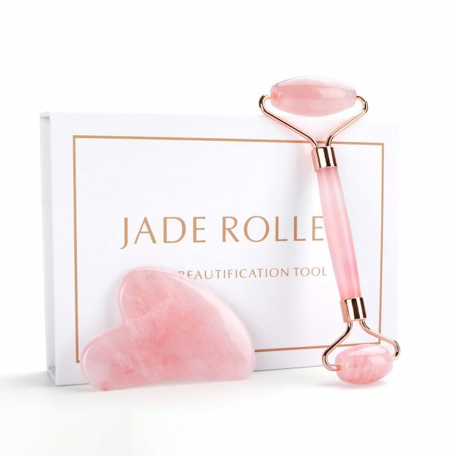 Natural Rose Quartz Jade Roller & Gua Sha Set - Image 6