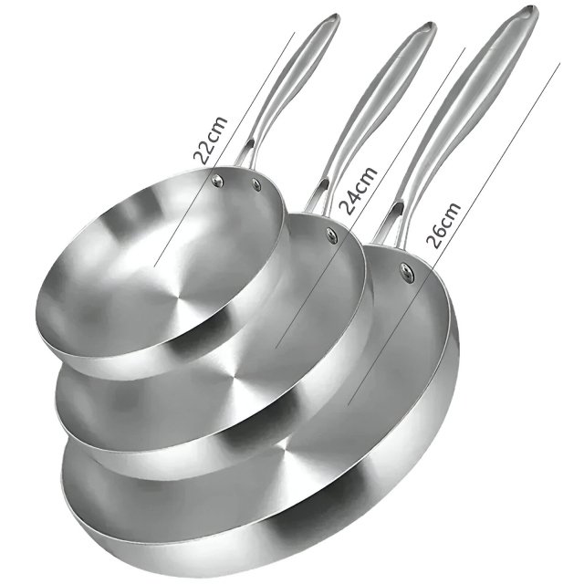 3PCS Stainless Steel Frying Pan Set - Image 6