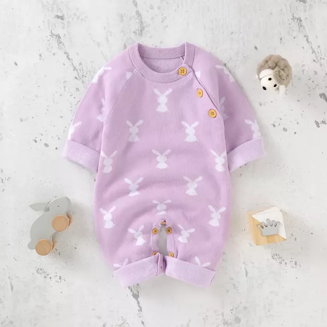 Cotton Knitted Newborn Baby Romper - Cute Rabbit Design 0-18M - Image 7
