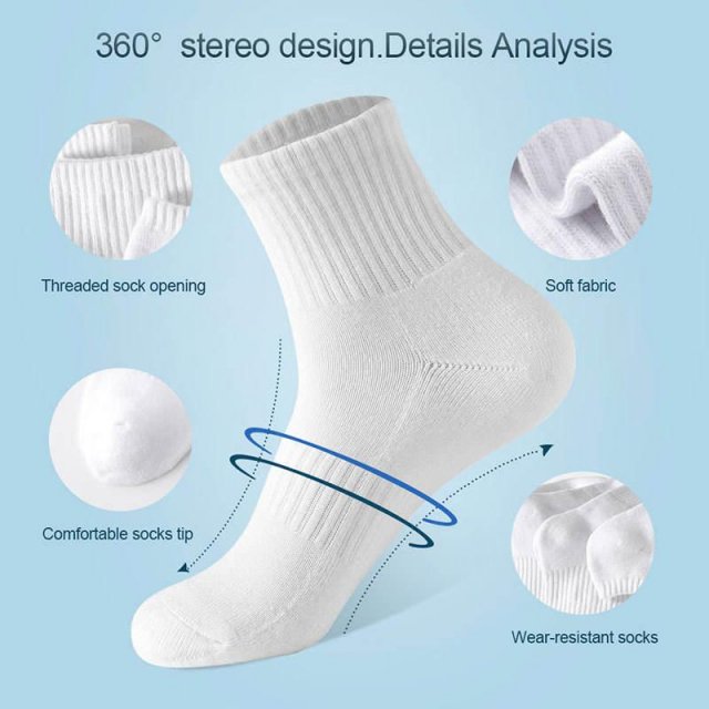 5 Pairs Unisex Breathable Cotton Ankle Socks – Medium Tube, Odorproof, and Durable - Image 5