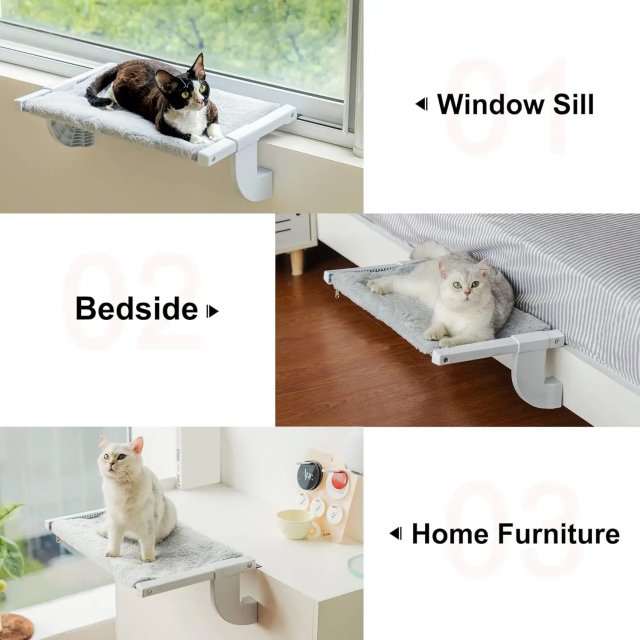 Adjustable Cat Window Bed with 2-Sided Cushion - Image 4