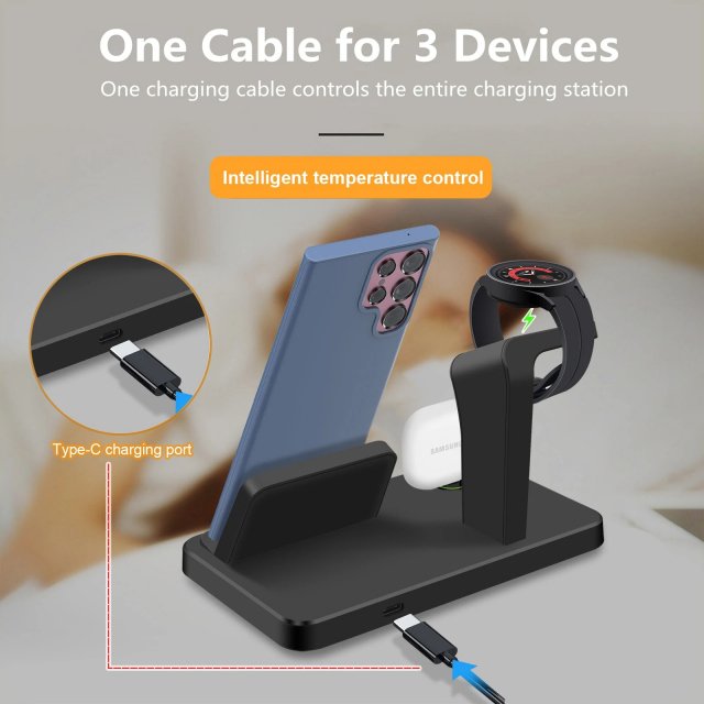 3-in-1 Fast Charging Station for Samsung Galaxy - Image 3