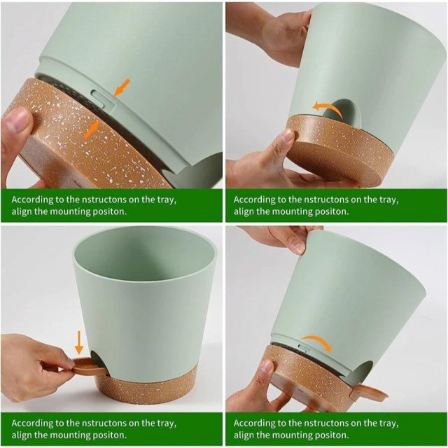 5-Pack Self-Watering Planters with Drainage Holes & Wick Rope - Image 4