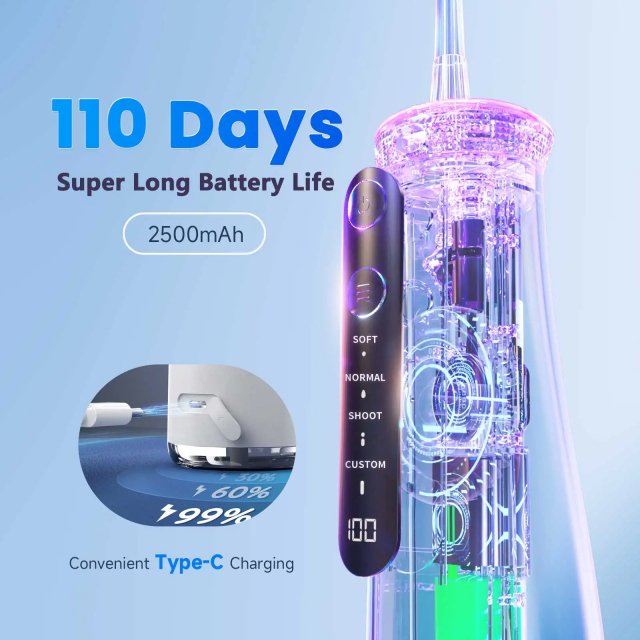 Portable Cordless Water Flosser with 4 Jet Tips, 4 Modes - Image 6