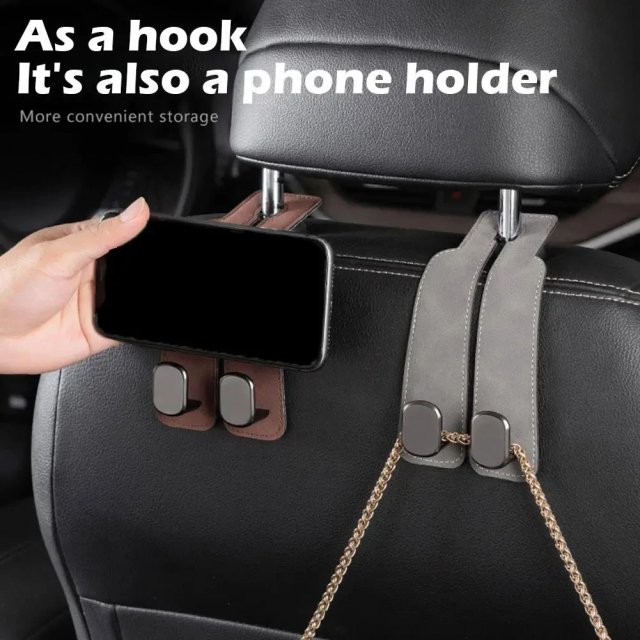 Premium Suede Double Hook Organizer for Car Interiors - Image 2