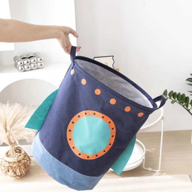 Foldable Cartoon Rocket Storage Basket - Image 5