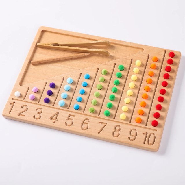 Double-Sided Wooden Montessori Letter Tracing and Counting Board - Image 8