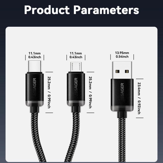Essager 2-in-1 Micro USB & Type-C Fast Charging Cable - Image 6