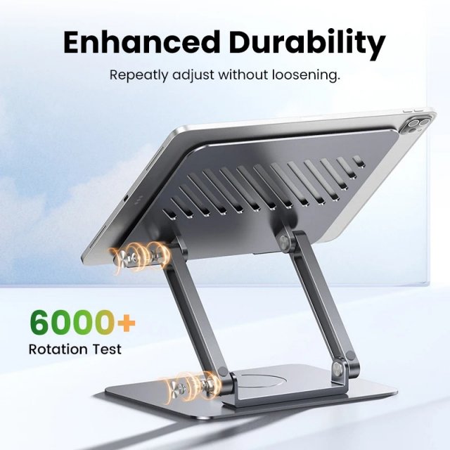 Foldable Aluminum Laptop Stand with 360° Rotation and Dual Shaft Design - Image 2