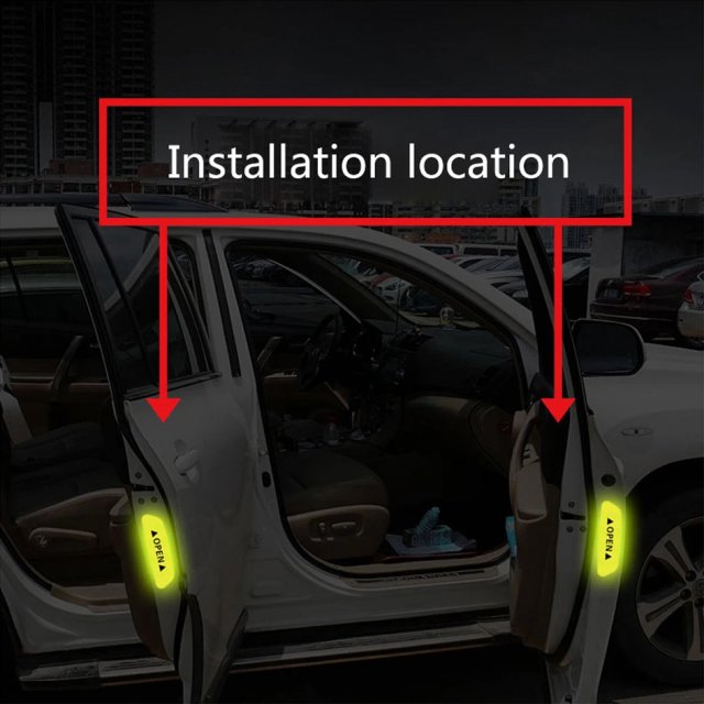 4PCS Reflective Car Door Warning Stickers - Image 2