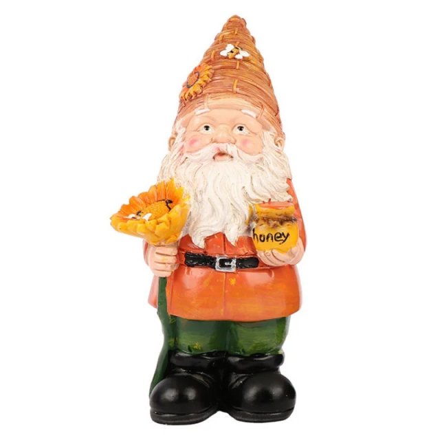 Charming Sunflower Gnome Resin Garden Statue - Beekeeper Decor - Image 5