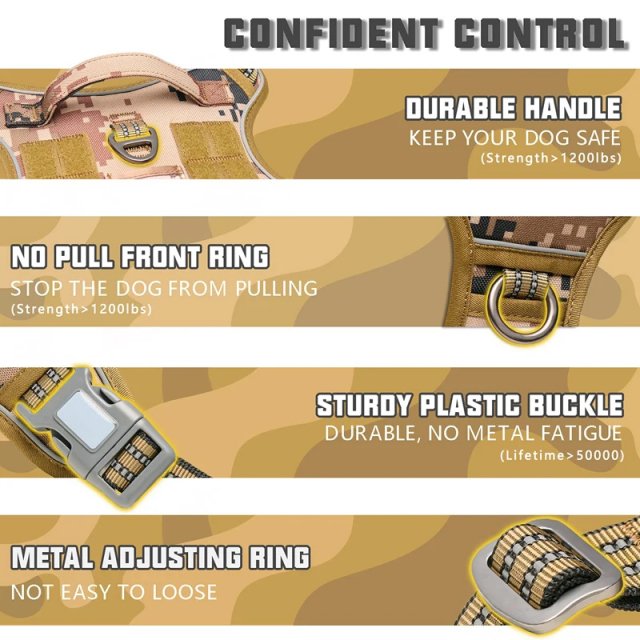 Adjustable Tactical Dog Harness for Large Breeds - Image 3