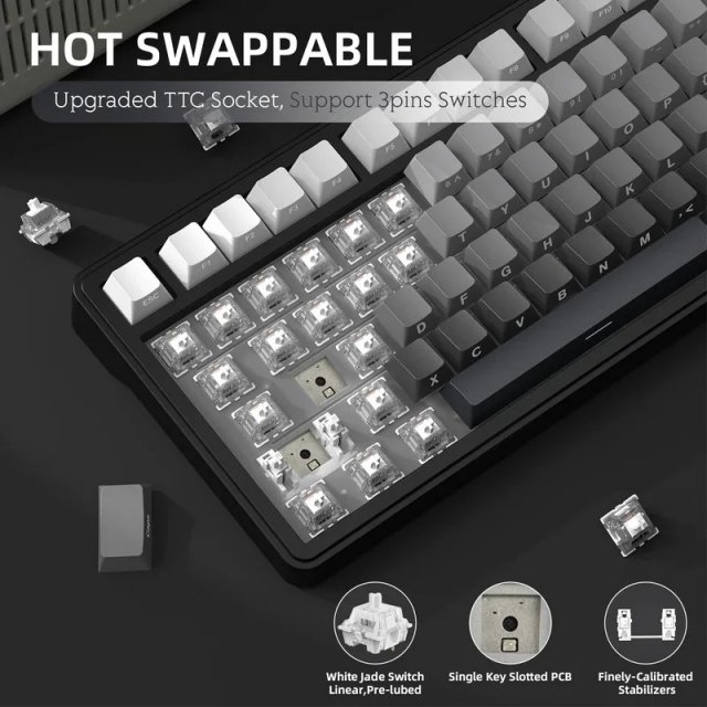 Bluetooth Mechanical Keyboard with TFT Screen & RGB Effects - Image 3