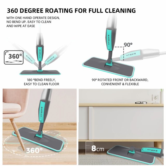 360° Rotating Microfiber Floor Mop with Spray - Image 3