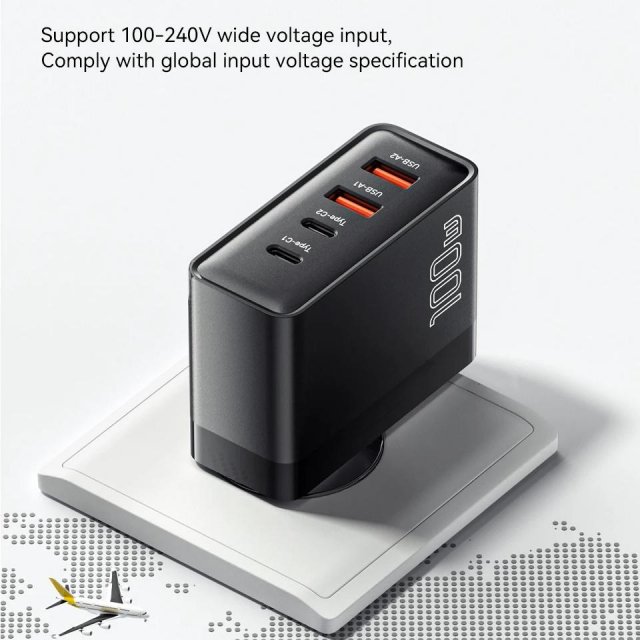 100W USB-C Fast Charger with 4 Ports for Laptops & Phones - Image 3