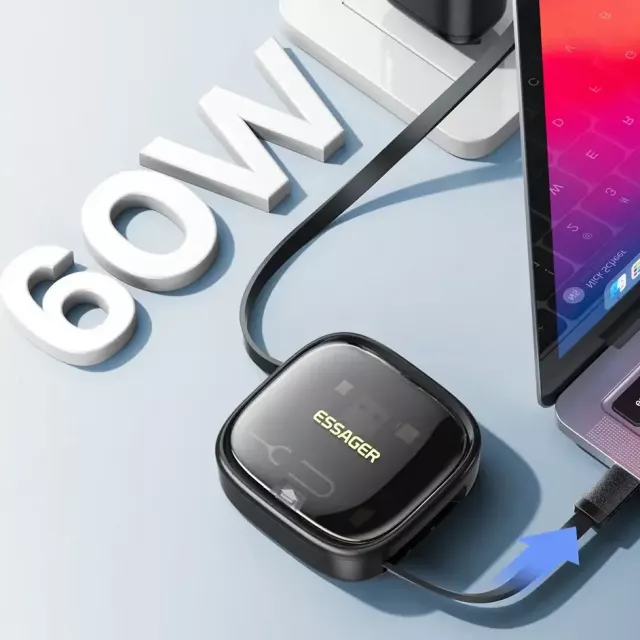 60W Fast Charge USB A/C to Type C, Micro, Lightning Cable - Image 3