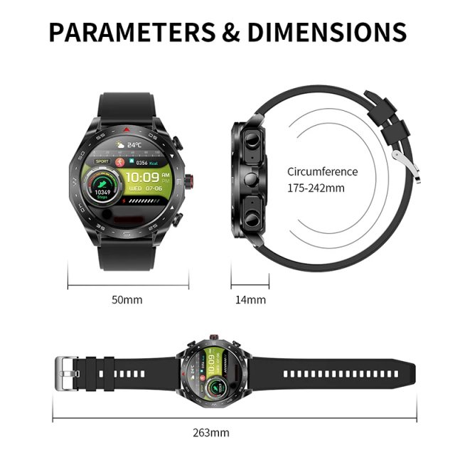 Smart Watch with Bluetooth Earbuds, 9D Sound, Health & Fitness Tracker for Men and Women - Image 9
