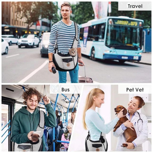 Adjustable Dog Sling Carrier with Safety Rope - Image 3