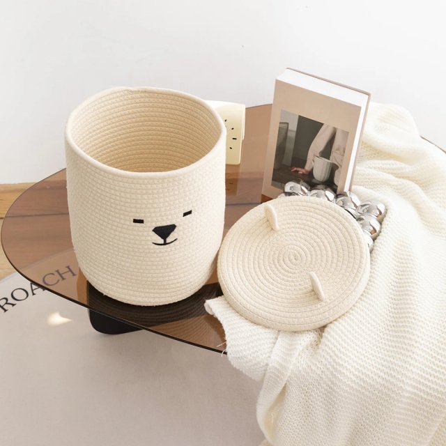 Foldable Storage Basket with Lid for Living Room, Bedroom & Study - Image 4