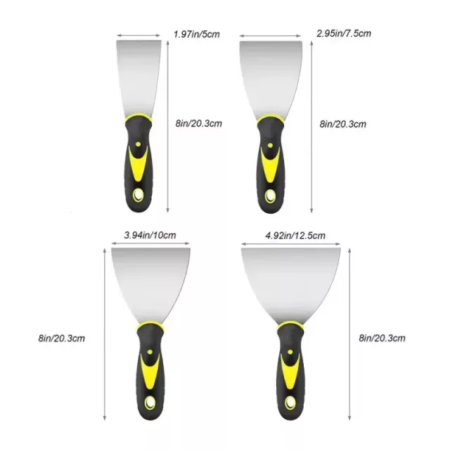 2/3/4/5 Inch Stainless Steel Putty Knife Set - Image 5