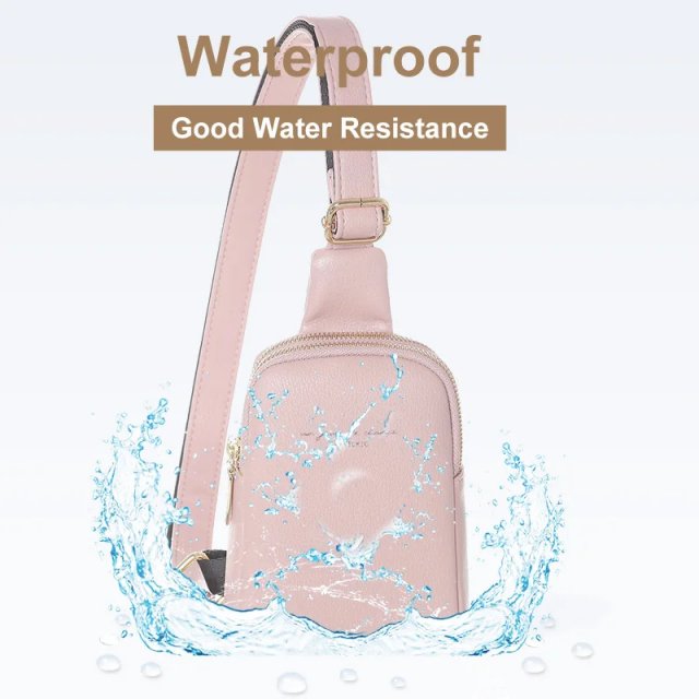 Trendy PU Leather Crossbody Chest Bag - Image 5