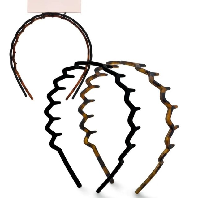 Classic Wavy 90s Hairbands | Set of 2 Recycled Plastic Headbands with Teeth - Image 7