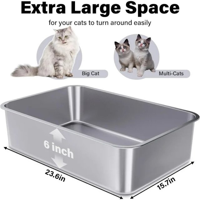 Stainless Steel Cat Litter Box 3-Pack - Image 6