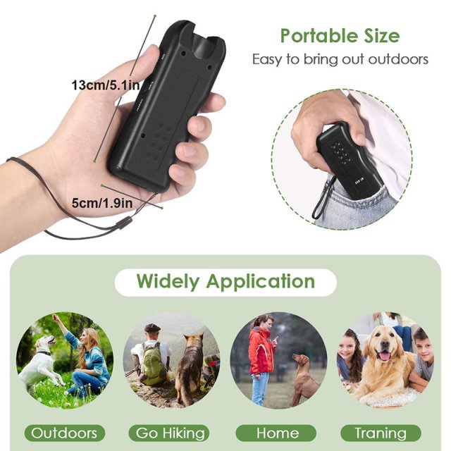 Ultrasonic Dog Repeller and Anti-Bark Training Device with 65ft Range - Image 6