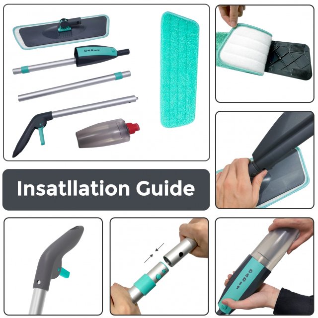 360° Rotating Microfiber Floor Mop with Spray - Image 7