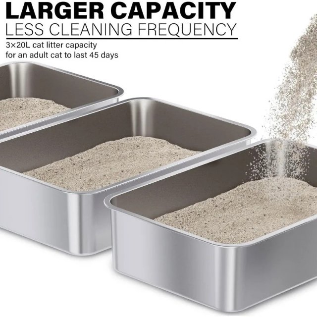 Stainless Steel Cat Litter Box 3-Pack - Image 5