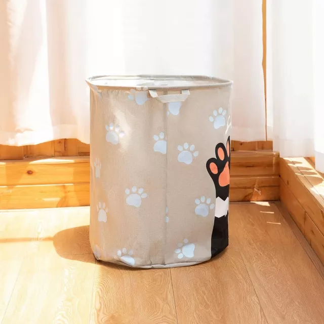 Foldable Cartoon Toy Storage & Laundry Basket – Cotton Linen Organizer - Image 5