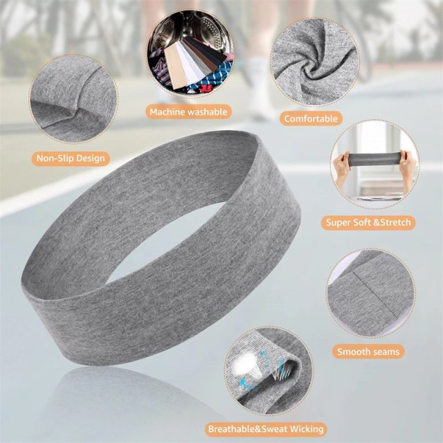 7-Piece Fashion Solid Color Soft Elastic Headbands for Yoga, Sports & Everyday Use - Image 4