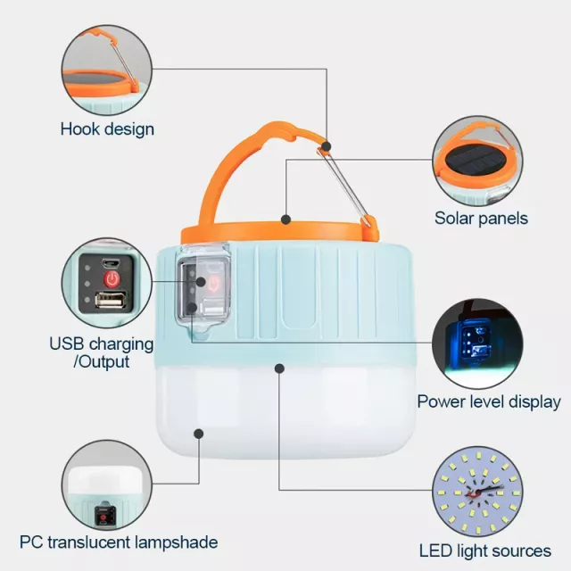 Solar Camping Lantern with Power Bank & Remote Control - Image 7