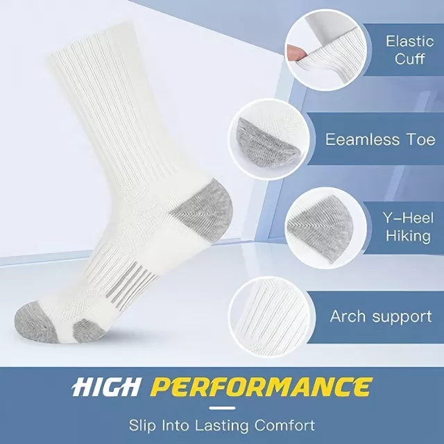 6 Pairs Sports Socks - Breathable Mid-Calf Outdoor Running Socks - Image 4
