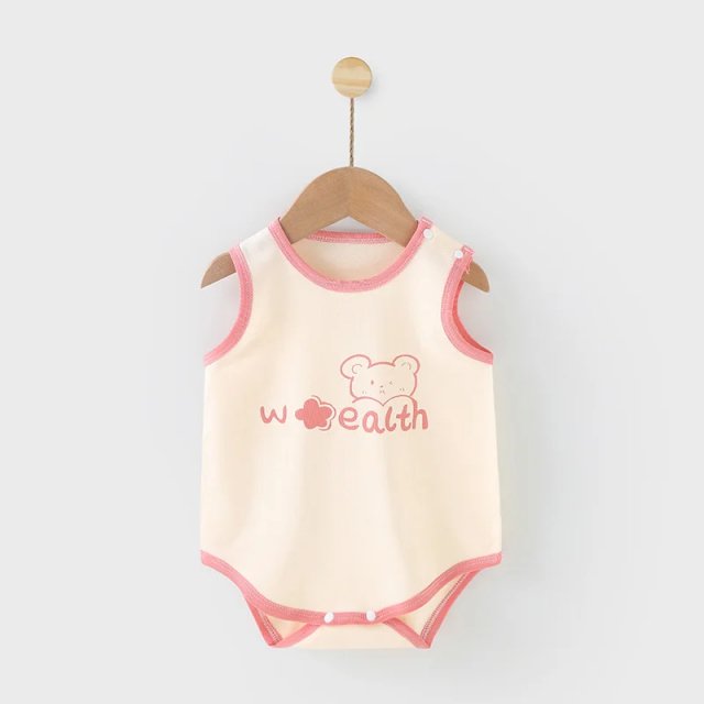 Newborn Baby Sleeveless Cotton Romper - Image 4