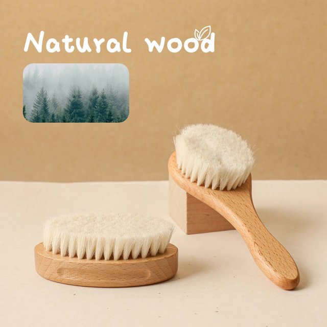 2pc/set Wooden Baby Brush & Comb Set - Image 3