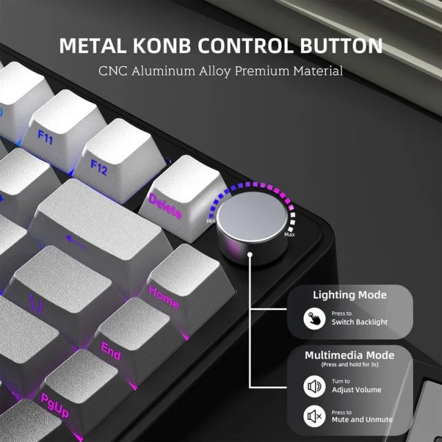 Bluetooth Mechanical Keyboard with TFT Screen & RGB Effects - Image 5