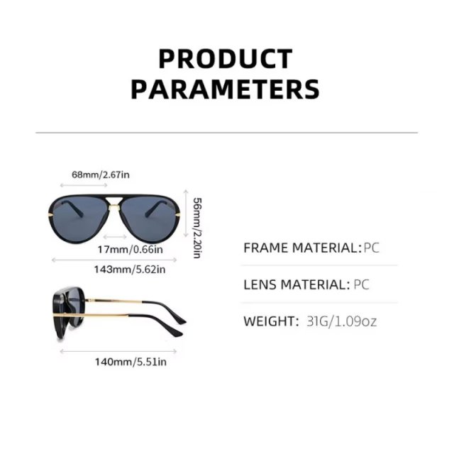 Unisex Aviator Sunglasses with UV400 Protection for Outdoor Style - Image 6
