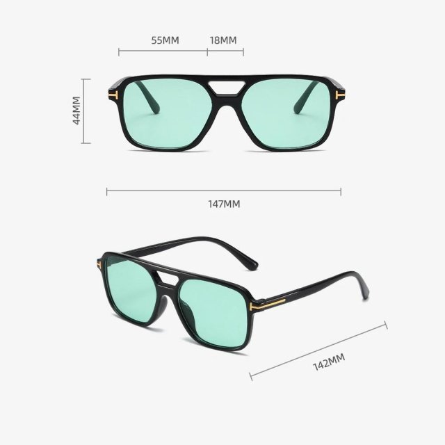 Fashion Square Rivet Sunglasses - Image 6