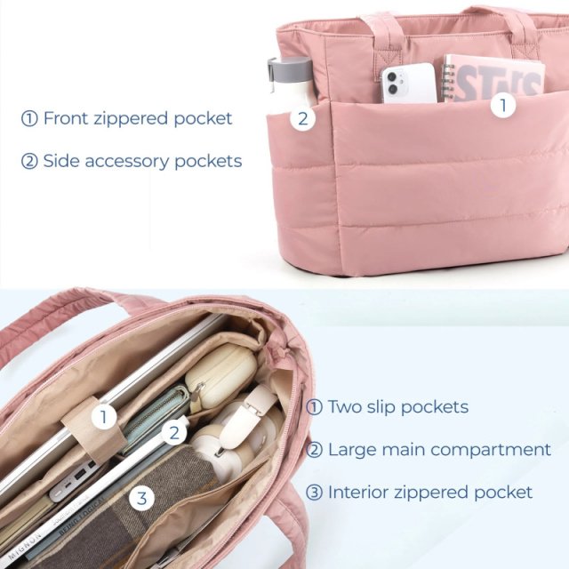 Big Square Quilted Tote Bag - Image 2