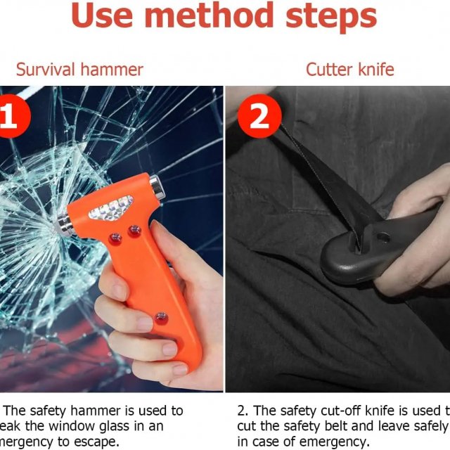 Car Safety Hammer and Seatbelt Cutter - Image 4